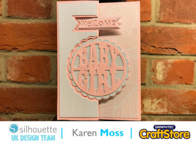 silhouette uk blog - karen moss - welcome baby swing card - corrugated card - main