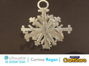 silhouette uk blog - corinne regan - wc4920 - 3D Printed Snowflake Decoration - complete